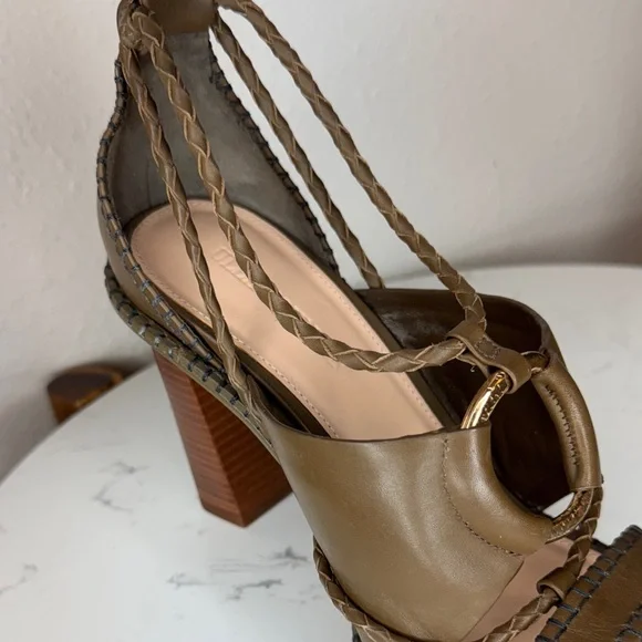 Ulla Johnson Leather Sandals Whipstitch Trim Multi Strap Ankle‎ - 40 / 9.5-10 - Picture 10 of 16